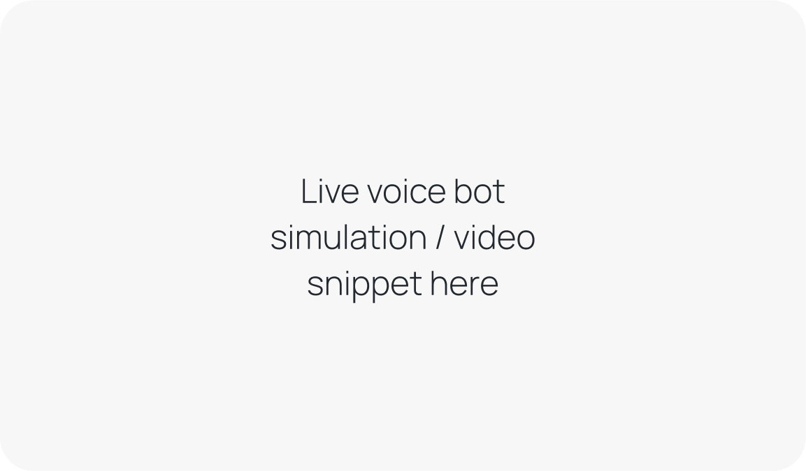 LIVE VOICE BOT SIMULATION
